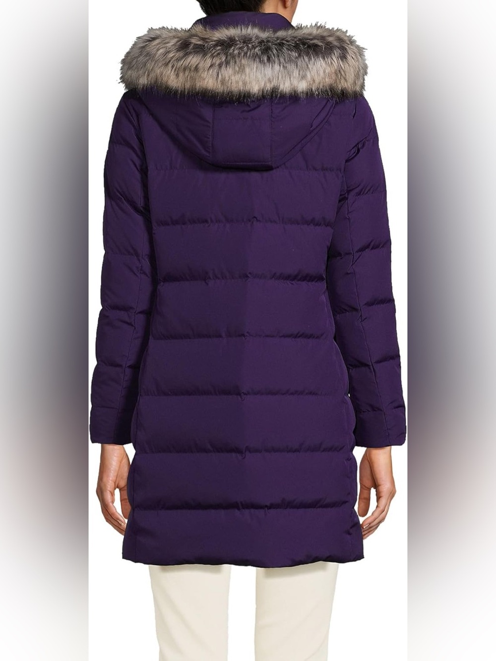 Lands’ End Women’s Down Faux Fur Winter Coat in Vibrant Concord - Picture 2 of 14